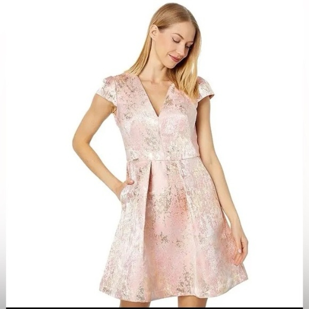 Vince Camuto Pink and Metallic Mini Dress
